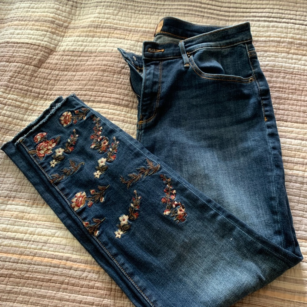 Driftwood Jackie embroidered jeans.